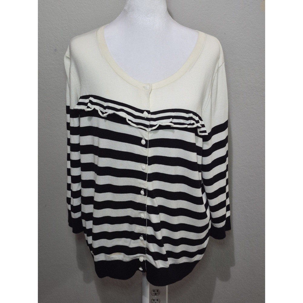 Talbots Stripped Cardigan Women's Sz 2Xp Classic Office Wear Capsule Wardrobe‎